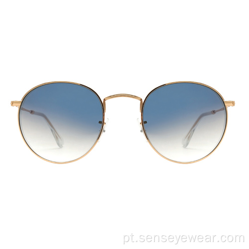 Mulheres de aço inoxidável masculino de óculos clássicos lentes óculos de sol